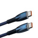 Кабель Baseus Glimmer Series Fast Charging Data Cable Type-C to Type-C 100W 1m Blue Код: 457091-14