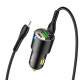 Автомобільний зарядний пристрій HOCO NZ6 PD45W 3-port(2C1A) car charger set(Type-C to iP) Black Код: 405442-14