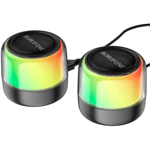 Портативна колонка BOROFONE BP12 Colorful BT wired 2-in-1 computer speaker Black Код: 421302-14