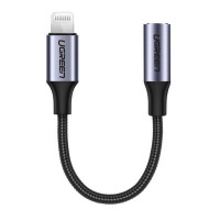 Перехідник UGREEN US211 Lightning M/F Round Cable Aluminum Shell with Braided 10cm (Black)(UGR-30756) Код: 422472-14