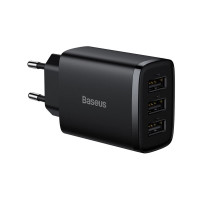 Мережевий зарядний пристрій Baseus Compact Charger 3U 17W EU Black Код: 405172-14