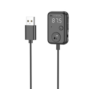 Bluetooth-ресивер BOROFONE BC49 June car BT FM transmitter Черное Код: 423382-14