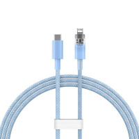 Кабель Baseus Explorer Series Fast Charging Cable with Smart Temperature Control Type-C to iP 20W 1m Blue Код: 457052-14