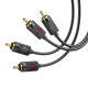 Аудiокабель HOCO UPA29 dual RCA red and white double lotus audio cable Black Код: 423072-14