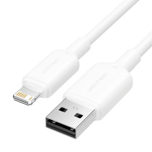 Кабель Vention USB 2.0 Type-A Male to Lightning Male 2.4A Cable 2M Белый PVC Type Код: 453092-14