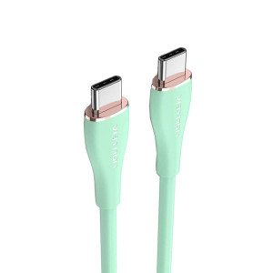 Кабель Vention USB 2.0 C Male to C Male 5A Cable 1M Light Green Silicone Type (TAWGF) Код: 427032-14