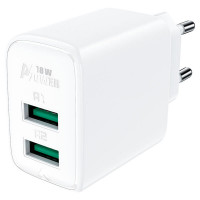Мережевий зарядний пристрій ACEFAST A33 QC18W (USB-A+USB-A) dual port charger White Код: 405133-14