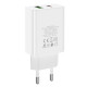 Мережевий зарядний пристрій BOROFONE BA56A Lavida dual port PD20W+QC3.0 charger White Код товара: 405033-14