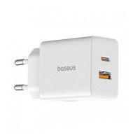 Мережевий зарядний пристрій Baseus Cube Fast Charger C+U 30W EU Moon White Код: 443433-14