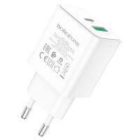 Мережевий зарядний пристрій BOROFONE BA67A PD20W+QC3.0 charger White Код: 421253-14