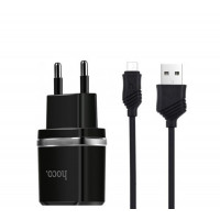 Мережевий зарядний пристрій HOCO C12 Smart dual USB (Micro cable)charger set Black Код: 405203-14