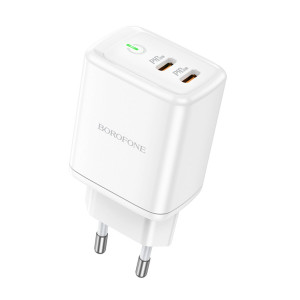 Мережевий зарядний пристрій BOROFONE BN9 Reacher PD35W dual port(2C) charger(EU) White