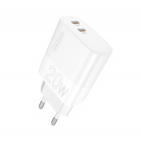 Зарядний пристрій WUW-C193 PD20W+PD20W Charger USB C + USB C white Код: 441903-14