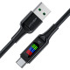 Кабель ACEFAST C7-04 USB to Type-C 3A, 1.2m, nylon, zinc connectors, LED, Черное Код: 451013-14