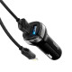 Автомобільний зарядний пристрій HOCO Z40 Superior dual port car charger set(iP) Black