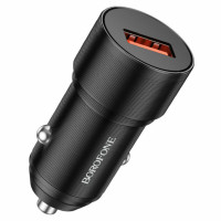 Автомобільний зарядний пристрій BOROFONE BZ19A Wisdom single port QC3.0 car charger 18W Black Код: 454834-14