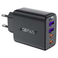 Мережевий зарядний пристрій ACEFAST A61 PD45W GaN (2*USB-C+2*USB-A) charger Black Код: 420334-14