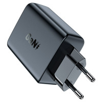 Мережевий зарядний пристрій ACEFAST A29 PD50W GaN (USB-C+USB-C) dual port charger Black Код: 405134-14