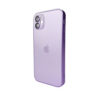 Чохол для смартфона AG Glass Matt Frame Color Logo for Apple iPhone 11 Light Purple Код: 430094-14