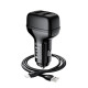 Автомобільний зарядний пристрій HOCO Z36 Leader dual port car charger set(iP) Black Код: 405364-14