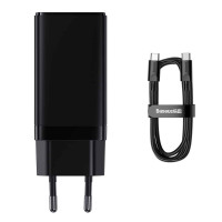 МЗП Baseus GaN3 Pro Fast Charger 2C+U 65W (Cable Type-C to Type-C 100W(20V/5A) 1m) Black Код: 409834-14