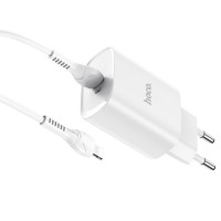 Мережевий зарядний пристрій HOCO N14 Smart Charging single port PD20W charger set(C to iP) White Код: 405444-14