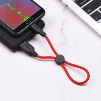 Кабель HOCO X21 Plus USB to Micro 2.4A, 0.25m, silicone, silicone connectors, Черное+Red Код: 437444-14