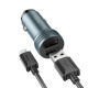 Автомобільний зарядний пристрій HOCO Z49 Level dual port car charger set(Micro) Metal Gray Код: 405554-14