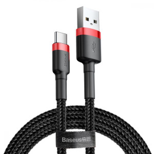 Кабель Baseus Cafule Cable USB For Type-C 3A 1m Red+Черное Код: 462574-14