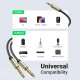 Аудіо кабель UGREEN 3.5mm TRS to Dual 6.35mm TS Audio Cable 1m (Gray) Код: 458915-14