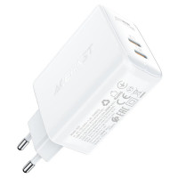 Мережевий зарядний пристрій ACEFAST A29 PD50W GaN (USB-C+USB-C) dual port charger White Код: 414175-14