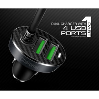 Автомобільний зарядний пристрій CHAROME C7 4-Port Front and Back Seat Car Charger Black Код: 405315-14
