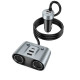 Автомобільний зарядний пристрій HOCO Z51 Establisher 147W(2C3A) 2-in-1 cigarette lighter car charger Metal Gray