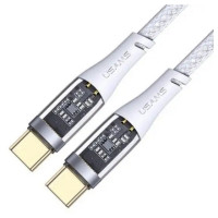 Кабель Usams US-SJ574 Type-C To Type-C PD 100W Aluminum alloy Transparent Data Cable -Icy Series 1.2m Код: 427015-14