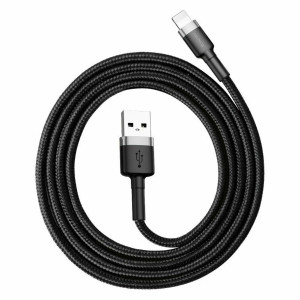 Кабель Baseus Cafule Cable USB For Lightning 1.5A 2m Gray+Black Код: 452135-14