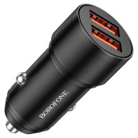 Автомобільний зарядний пристрій BOROFONE BZ19 Wisdom dual port car charger Black Код: 421255-14