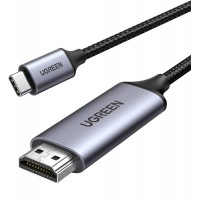 Кабель UGREEN MM142 USB-C to HDMI Male to Male Cable Aluminum Shell 1.5m (Gray Black)(UGR-50570) Код: 454285-14