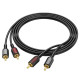 Аудiо-кабель BOROFONE BL13 2RCA red and белый double lotus audio cable Черное Код: 437475-14