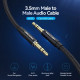 Кабель Vention Cotton Braided 3.5mm Male to Male Audio Cable 0.5M Black Aluminum Alloy Type (BAWBD) Код: 420355-14