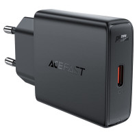 Мережевий зарядний пристрій ACEFAST A65 PD20W GaN single USB-C ultra-thin charger Black Код товара: 420335-14