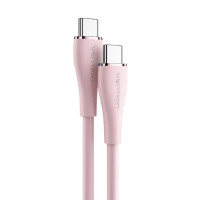 Кабель Vention USB 2.0 C Male to C Male 5A Cable 1M Pink Silicone Type (TAWPF) Код: 427035-14