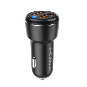 Автомобільний зарядний пристрій BOROFONE BZ17 Core dual port QC3.0 car charger set(Micro) 18W Код: 405115-14