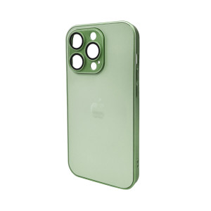 Чохол для смартфона AG Glass Matt Frame Color Logo for Apple iPhone 15 Pro Light Green Код: 430196-14