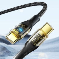 Кабель Essager Interstellar Transparent Design USB Charging Cable Type C to Type C 100W 2m black (EXCTT1-XJA01-P) Код: 427026-14