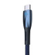 Кабель Baseus Glimmer Series Fast Charging Data Cable USB to Type-C 100W 2m Blue Код: 457026-14