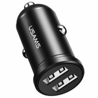 АЗП Usams US-CC114 C20 2.4A Dual USB Mini Car Charger Black Код: 405056-14