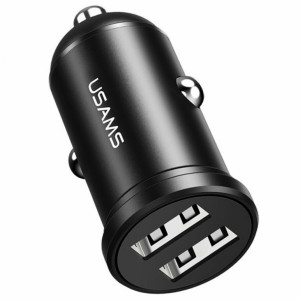 АЗП Usams US-CC114 C20 2.4A Dual USB Mini Car Charger Черное Код: 405056-14