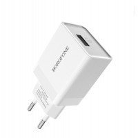 Мережевий зарядний пристрій BOROFONE BA20A Sharp single port charger set(Micro) White