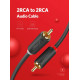 Аудіо кабель UGREEN AV104 2RCA Male to 2RCA Male Cable 2m (Black)(UGR-10518) Код: 454276-14