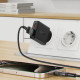 Мережевий зарядний пристрій ACEFAST A69 PD30W GaN (USB-A+USB-C) ultra-thin charger Black Код: 420337-14